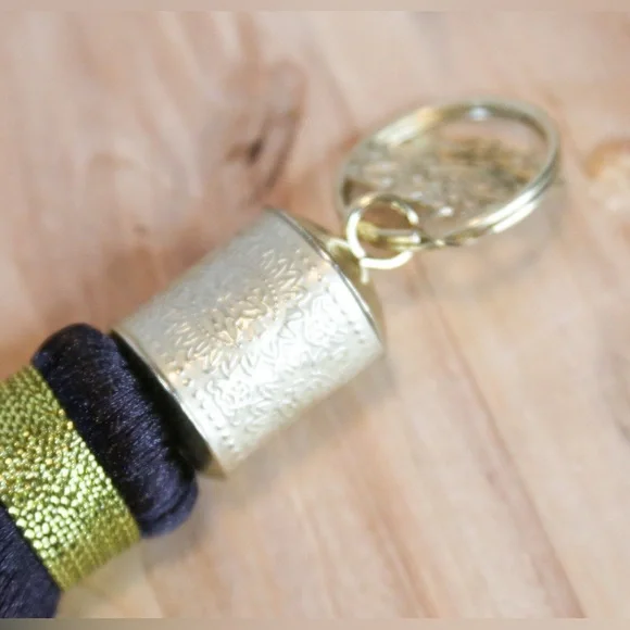 Gold & Black Tassel Keychain Charm - Picture 3 of 7